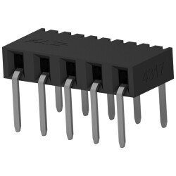 Socket header, 5 pole, pitch 2 mm, angled, black, 2307706-5
