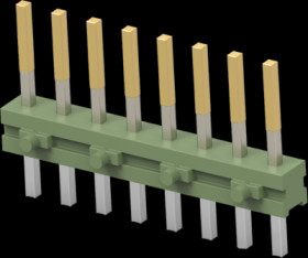 Pin header, 8 pole, pitch 2.54 mm, straight, green, 825433-8