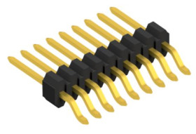 Pin header, 9 pole, pitch 1.27 mm, straight, black, SLVW3SMD0489G