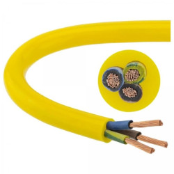Przewód zasilający sterowniczy elastyczny PUR H07BQ-F 3x1,5 żółty Elektrokabel /500m/