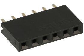 Piny (gniazdo); kołkowe; PBS06S; 2,54mm; czarny; 1x6; proste; 8,5mm; 3mm; przewlekany (THT); złocone; RoHS