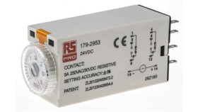 Przekaźnik Czasowy Zwłoczny Jednofunkcyjny 0.1 › 3Min Dpdt 2-Stykowy Dpdt 24V Dc