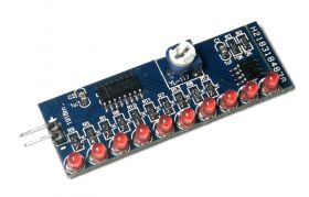 Linijka LED "płynące światło" na NE555+CD4017 zestaw do samodzielnego montażu