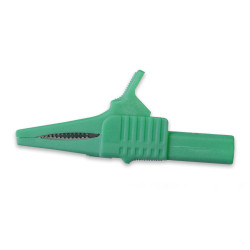 Zacisk krokodylkowy 30A izolowany 19mm Zielony Mueller Electric