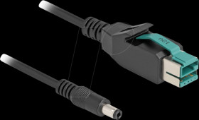 80496 PoweredUSB cable, 12 V &gt; DC 5.5 x 2.5 mm, 2 m