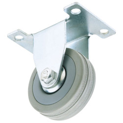 Draper 65482 100mm Dia. Fixed Plate Fixing Rubber Castor - S.w.l. 80kg