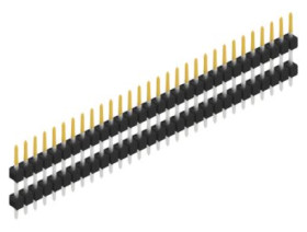 Pin header, 30 pole, pitch 2.54 mm, straight, black, SL509730S