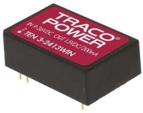 Przetwornica DC-DC, 3W, Uwe 9 → 36 V DC, Uwy 3.3V dc, Iwy 750mA Nie, TRACOPOWER Nie