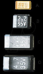 SMD tantalum capacitor, 1.0 µF/35 V