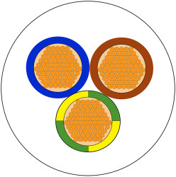 Kabel zasilający 3 Core PVC Sheath Biały 11.17mm od , 300 V, 500 V