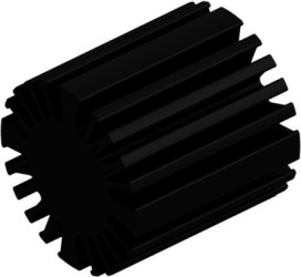 LED heatsink, (L x Ø) 50 x 50 mm, 2.3 to 1 K/W, black anodized, 10021936