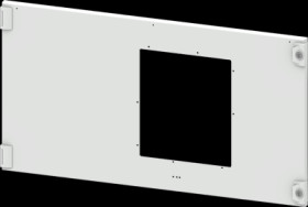 Compartment door, rectangular, sheet steel, (W x H x D) 1000 x 550 x 25 mm, light gray, for built-in installation devices, 8PQ20