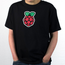 Kids Black Raspberry Pi Logo T-shirt [discontinued]
