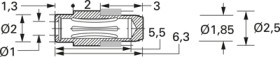 Solder receptacle, 20 A, Solder receptacle, Soldered connection