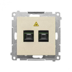 Simon 55 Gniazdo światłowodowe / optyczne podwójne SC/APC (moduł) Szampański mat TGS2.01/144