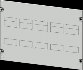 Aperture, rectangular, sheet steel, (W x H x D) 800 x 500 x 10 mm, light gray, 8PQ2050-8BA12