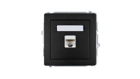 Deco Gniazda Komputerowe Pojedyncze 1Xrj45, Kat. 6, 8-Stykowy Czarny Mat 12Dgk-3