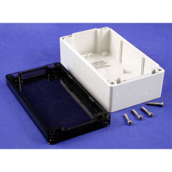Hammond 1554J2GYSL Watertight PC Enclosure Smoked Lid 160 x 90 x 60 Grey