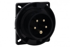Wtyk siłowy tablicowy odbiornikowy 32A 5p 380V-415V /FE/ IP67 czarny