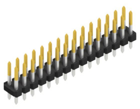 Pin header, 30 pole, pitch 2.54 mm, straight, black, SLLP211230S