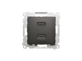 SIMON 54 Ładowarka USBx2 czarny 2.1A (moduł) DC2USB.01/49 KONTAKT SIMON