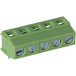 TruConnect 211852 5.0mm 5 Way Low Profile 90deg Rising Clamp Terminal Block