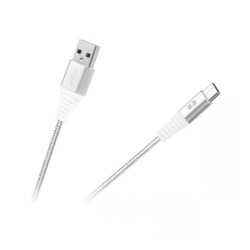 Kabel Wtyk USB A - USB Typ C 1m BIAŁY REBEL RB6001-100