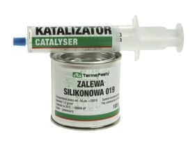 Zalewa silikonowa; termoprzewodząca; AGT-201 019; 100g+6g; płyn; tworzy powłokę przewodzącą; uzupełnianie/wypełnianie szczelin;