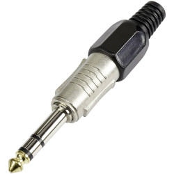 TruComponents 202586 6.35 mm audio jack Plug, straight,Pins:3 Stereo Silver