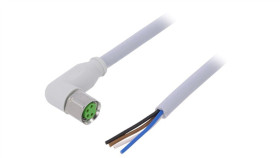 Złącze Okrągłe M8 Żeńskie Kątowe Z Wolnym Końcem Przewodów 4Pin...