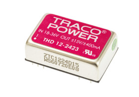 Przetwornica DC-DC, 12W, Uwe 18 → 36 V DC, Uwy ±15V dc, Iwy ±400mA, TRACOPOWER