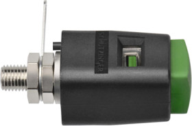 Quick pressure clamp, green, 30 VAC/60 VDC, 16 A, solder connection/cable lug, nickel-plated, SDK 504 / GN