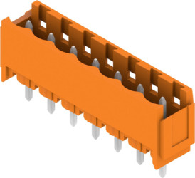 Pin header, 7 pole, pitch 5.08 mm, straight, orange, 2496230000