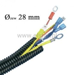 Rura Karbowana RG 28/23 peszel, czarny rozcięty