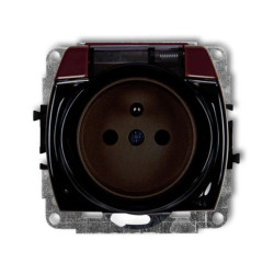 TREND Gniazdo bryzgoszczelne z/u (klapka dymna) brązowy 4GPB-1zdp