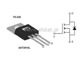 Tranzystor T2910; N-Ch; 100V; 43 mOhm; 30A; TO220