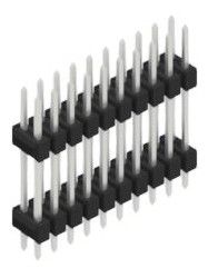 Pin header, 20 pole, pitch 2.54 mm, straight, black, 10057254