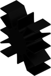 LED heatsink, (L x W x H) 51 x 51.5 x 20 mm, 2.2 to 0.95 K/W, black anodized, 10020382