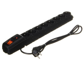 Przedłużacz przeciwprzepięciowy 8-gniazd z/u ACAR S8 1,5m czarny