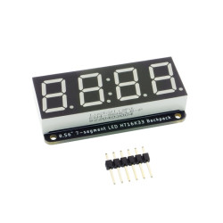 STEMMA QT 0.56&quot; 4-Digit 7-Segment Display - 7-segmentowy wyświetlacz LED z kontrolerem I2C (czerwony)