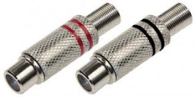 Gniazdo RCA (chinch) montowane na przewód - metalowe