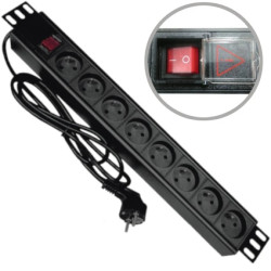 Listwa przeciwprzepięciowa A-LAN PZ081U3M (8 x UTE 16 A (3680 W) 3m kolor czarny)