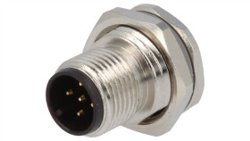 Złącze Okrągłe M12 Męskie Proste Do Lutowania 5Pin 60V T4130012051-000