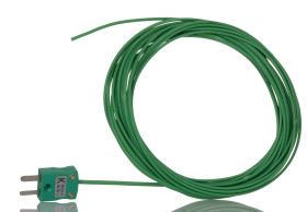 Hermetycznie uszczelniona termopara K średnica 7/0.2mm długość 5m -75 → +260°C Wtyk miniaturowy RS PRO