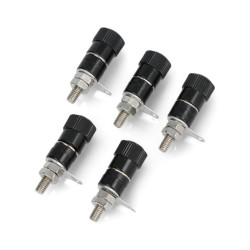 Gniazdo bananowe AL2437 - czarne - 4mm - 5szt.