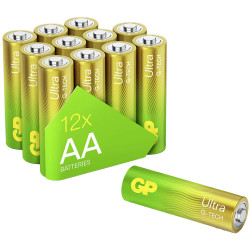 GP ULT15A931C12 Ultra AA Batteries 1.5V 12pieces G-TECH Long-Lasting Power