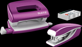 55612062 NeXXt WOW Mini Stapler and Hole Punch Set, purple