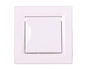 Łącznik Asfora pojedynczy zaciski śrubowe biały z ramką EPH0100321