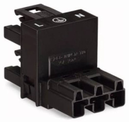 Rozgałęźnik typu h 3-torowy wtyk / gniazdo-gniazdo czarny WINSTA 770-636 /50szt./