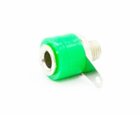 Gniazdo bananowe na panel 4mm 19A; 30Vac / 60Vdc; zielony